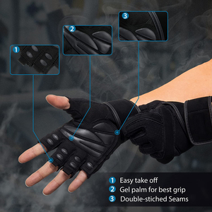 Gants de sport demi-doigts pour musculation, fitness et entraînement en salle de sport - Product Image 4