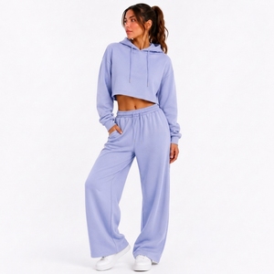 Women's Soft Regular Fit Matching Outfit Full Sleeve Hooded Sweatshirt Casual Pants Solid Pattern Breathable Summer Everyday - Product Image 1