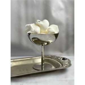 Juego de Tazones de Acero Inoxidable para Helado, Tazas Metálicas para Postre con Cucharas de Corazón, Plato para Servir Ensaladas y Sundae, Tazón de Pudín con Base Plateada - Product Image 3