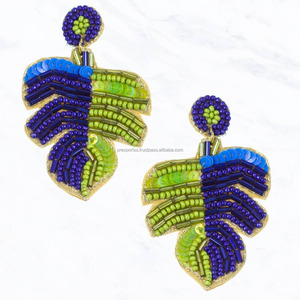 Pendientes de Aro con Cuentas Hechos a Mano, Ligeros, Deportivos, Modernos, Joyería de Moda para Mujer, Venta al Por Mayor para Fiestas - Product Image 6