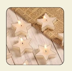 Ensemble de bougies étoiles blanches en paraffine sans flamme, sans gouttes, pour décoration intérieure de Noël - Product Image 4
