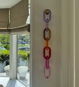 Cadena de eslabones de resina grande y colorida, eslabones de cadena de resina epoxi transparente, decoración para colgar en la pared, ideas de decoración de pared para el hogar a bajo precio. - Product Image 3