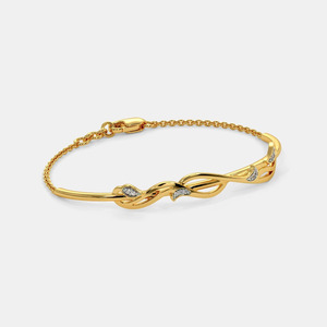 สร้อยข้อมือทองคำประดับเพชรแบบเกลียว - Product Image 2