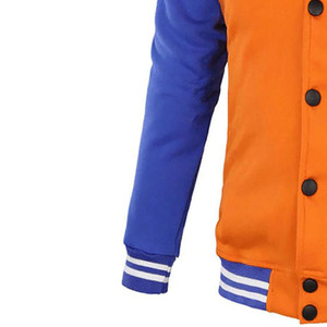 Shagaf Men's <b>Orange</b> Blue Formal Hooded Slim <b>Fleece</b> Jacket Eco-Friendly Breathable Stand Collar Front Logo Autumn Wear - Product Image 5