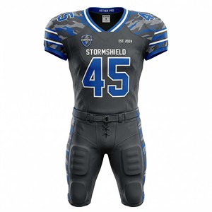 Wholesale Custom High Quality Breathable Mesh American Football Uniform Set Sublimated Jersey <b>Padded</b> Pants Short Anti-Bacterial - Product Image 1