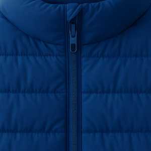 Chaqueta Acolchada Azul para Hombre con Logotipo Personalizado, Cortavientos, Abrigo de Invierno, Corte Regular, Cuello Alto, Cierre de Cremallera, Color Sólido, Estilo Casual - Product Image 3