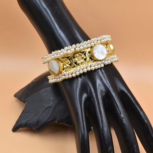 latest trending <b>indian</b> fashionable handmade designer goldplated brass Traditional look openable <b>bangle</b> for girls and wome - Product Image 1