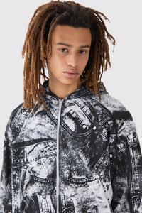 OEM Custom Autumn Puff Printed French Terry Oversized Hoodies Breathable Polyester/Cotton Zip Unisex Men Eco-Friendly Quick Dry - Product Image 3