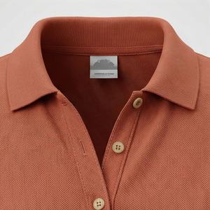 เสื้อยืดกอล์ฟทรงเข้ารูปสำหรับผู้หญิง คอปกแบบใบมีด แขนสั้น เสื้อโปโลสั่งทำสีได้ เสื้อผ้าพรีเมียม D - Product Image 4