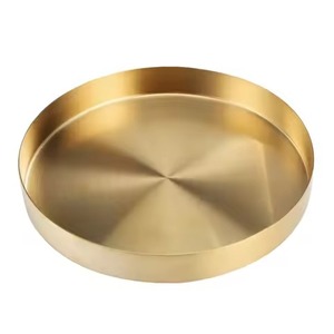 Plateau en métal moderne de qualité supérieure, finition thermolaquée, multifonctionnel, artisanal, pour servir des fruits, décoratif, Noël - Product Image 3
