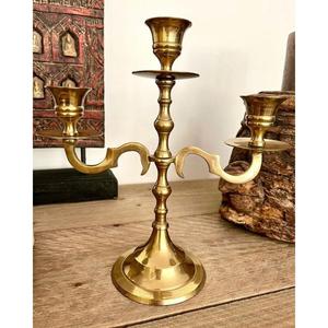 Three Arm <b>Candelabra</b> Metal Candle Holder <b>Black</b> Color Home Decoration Durable And Customizable Designs Candle Stand For Sale - Product Image 5