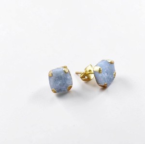 Pendientes de Piedras Preciosas de Aguamarina Cruda de 8-10 mm con Baño de Oro - Product Image 4
