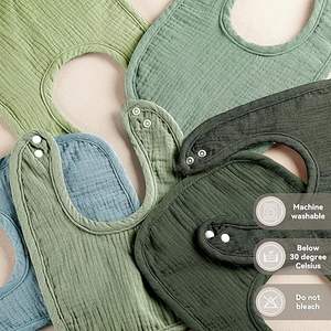 Baberos de Muselina para Bebé, 95% Bambú, 5% Elastano, Ajuste Elástico y Cómodo - Product Image 3