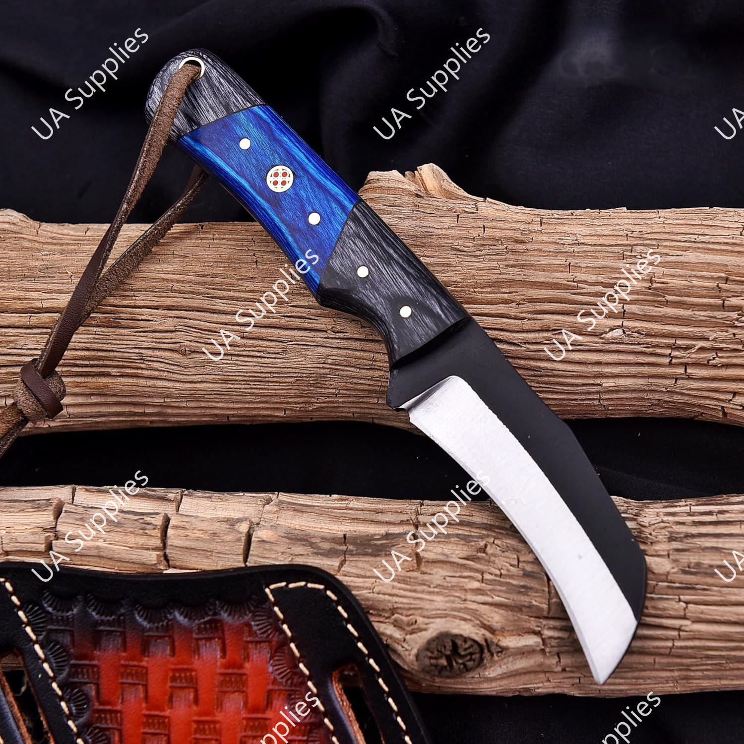 Steel & Blue Black Wood