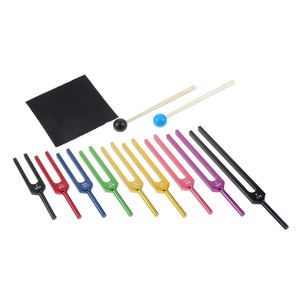 ชุดส้อมเสียงโซลเฟจจิโอ 174-963Hz สำหรับคลินิก ใช้ในทางการแพทย์ ได้รับการรับรองมาตรฐาน ISO13485 พร้อมค้อนซิลิโคนและกระเป๋าเก็บเสียง - Product Image 1