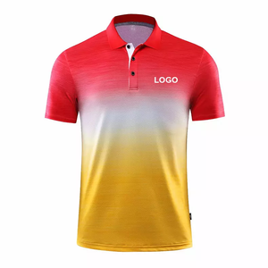 เสื้อโปโลแขนสั้นพิมพ์ลายเรขาคณิตสีน้ำเงินสำหรับผู้ชาย ผ้าถักแห้งเร็วแบบลำลอง - Product Image 4