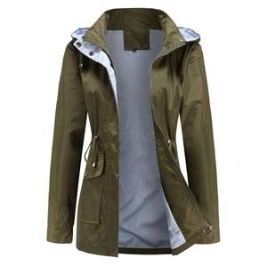 Waterproof Breathable Woven Knitted Canvas <b>Zip</b>-<b>Up</b> Windbreaker <b>Jacket</b> for Custom Pattern Style <b>Women's</b> Excellent Quality - Product Image 2