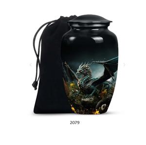 Urna Funeraria Grande de Aluminio Negro de Alta Calidad para Cenizas Humanas, Urna para Cenizas de Hombres y Mujeres - Product Image 1