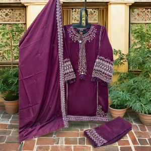 Traje bordado sin costuras para mujer, trajes paquistaníes elegantes para mujer, camisa de alta calidad para mujer, pantalones Dupatta de 3 piezas - Product Image 1