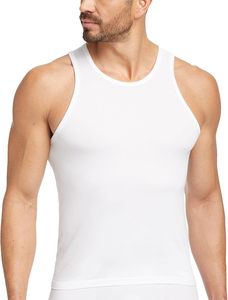 Débardeur blanc sans couture en pur coton pour hommes, idéal pour la gym, le fitness, la musculation, l'entraînement – Vente en gros Inde - Product Image 2