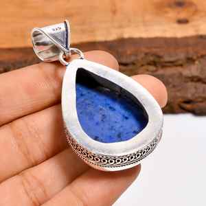 จี้ดูมอร์เทียไรต์ เงินแท้ 925 รูปทรงหยดน้ำ ประดับพลอย สร้อยคอทำมือ ดีไซน์โดดเด่น ของขวัญเครื่องประดับสุดพิเศษสำหรับผู้หญิง - Product Image 6