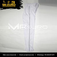 Pantalon de baseball unisexe blanc personnalisé, imprimé par sublimation, respirant, coupe ajustée, fermeture éclair, 100 % polyester, vêtements de sport pour adultes