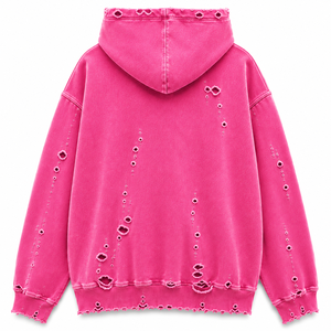 Sudadera con Capucha Premium Desgastada Oversize de Algodón Grueso con Forro Polar Estilo Urbano OEM ODM - Product Image 4
