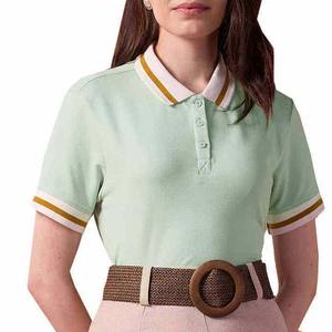 Camisetas Polo Personalizadas con Logotipo Bordado para Mujer, 100% Algodón, Ropa Deportiva Transpirable de Punto, Diseño Casual Estampado - Product Image 5