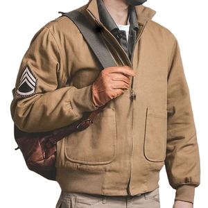 Veste d'hiver en cuir véritable pour hommes, toile, bombardier de combat tactique, vêtements d'extérieur décontractés, manteaux grande taille - Product Image 1