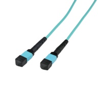 Kabel Patch Cord Fiber Optik FTTH OM4 100G MPO/MTP 12 Serat 24 Core dengan Selubung PVC