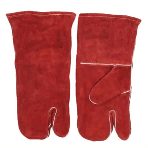 Cowhide Split Leather Mitts Oven BBQ Grill Fireplace Welder <b>Gloves</b> <b>Long</b> Sleeve Safety Bakery Use Tig Welding <b>Gloves</b> - Product Image 2
