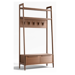 Estante de Entrada de Madera de Teca con Cajones y Ganchos - Product Image 1