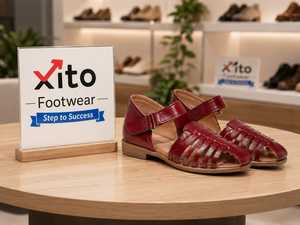 Burgundy Genuine Leather Flat Sandals Open Toe With Back <b>Strap</b> <b>Buckle</b> Closure Elegant Summer Style - Product Image 2
