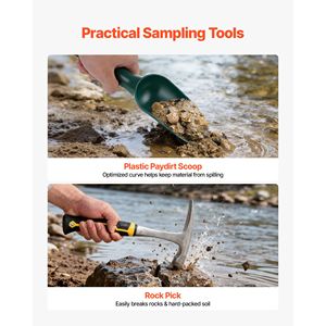 Kit de Prospección de Oro con Bandejas de 10 y 14 Pulgadas, Equipo Portátil de 19 Piezas con Clasificador, Tamices, Imán para Arena y Pico para Rocas - Product Image 5