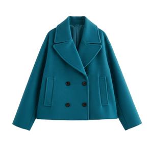 Chaqueta de Invierno para Mujer, Elegante, Nueva Moda, Casual, Holgada, Cruzada, Retro, Manga Larga, con Botones, Transpirable, Bolsillos Cortos Incluidos - Product Image 3