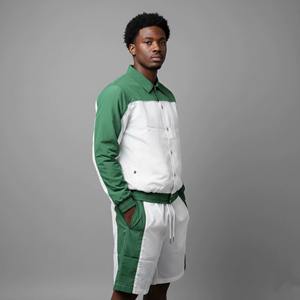 Ensemble survêtement unisexe streetwear personnalisé, coupe-vent léger imprimé délavé à l'acide avec blocs de couleur et short en nylon - Product Image 4