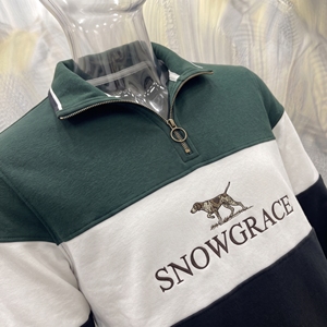 Veste à col montant Snowgrace pour homme, à blocs de couleur, avec fermeture éclair quart de tour, manches longues, logo brodé, coupe classique, toutes saisons, en polyester - Product Image 6