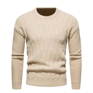 Pull en laine/acrylique à col rond pour homme OEM, vente en gros, chaud, tricoté pour l'hiver, respirant, livraison rapide, élégant et tendance - Product Image 2