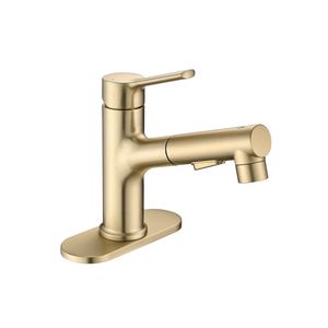 Rubinetto Moderno Monocomando per Lavabo Bagno con Doccetta Estraibile, Valvola di Scarico a Scomparsa e Rubinetto per Lavabo da Appoggio - Product Image 1