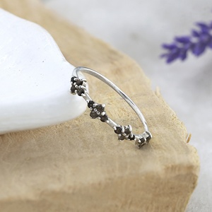 Natural Smoky <b>Quartz</b> Wholesale 925 Sterling Silver Floral Clover Ring Womens Gemstone Handmade Cocktail <b>Jewelry</b> - Product Image 6