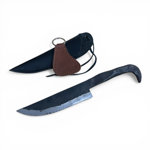 VT - มีดเหล็กดัดสไตล์ไวกิ้งยุคกลาง ขนาด 10 นิ้ว พร้อมปลอกหนังวัว - Product Image 1