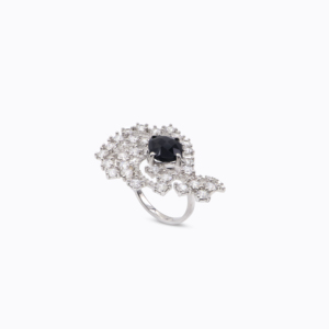 Bague en argent sterling 925 plaqué rhodium avec onyx noir naturel, bijoux de mode OEM ODM - Product Image 3