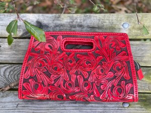 Bolso de mano de noche tipo clutch para mujer, de moda, con bordados florales y grabados, hecho a mano, de cuero 100% genuino, personalizado, venta al por mayor 2026 - Product Image 4