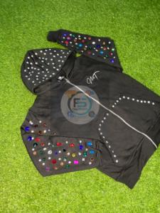 Luxury <b>Rhinestone</b> Zip-Up Hoodie Custom Logo Heavyweight Streetwear Hoodie with Crystal Studs Unisex Hip Hop Y2K Oversized <b>Jacket</b> - Product Image 3