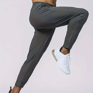 Casual Men's Quick Dry Breathable Windproof Sports <b>Trousers</b> Lightweight Solid Polyester Reflective Stripe Custom Logo Elastic - Product Image 3