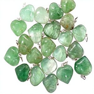 คริสตัลฟลูออไรต์สีเขียวกรอบจี้หินธรรมชาติกึ่งมีค่างานฝีมือแฟชั่นเครื่องประดับและเสน่ห์ขนาดเล็ก - Product Image 1