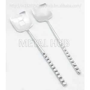 Ensemble de couverts de service en acier inoxydable forgé à la main, cuillère et fourchette, vaisselle moderne pour la restauration, la cuisine et les dîners - Product Image 4