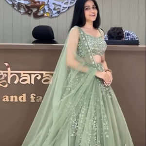 Ramdev Trading Lehenga Choli traditionnel pour femmes - Soie Chinon de qualité supérieure avec matériaux recyclés, pour mariage et fêtes, toutes saisons - Product Image 1