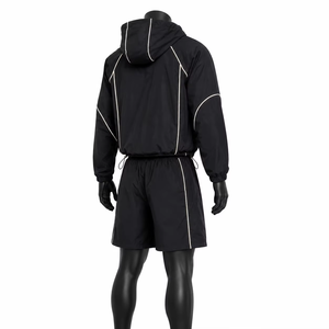 Ensemble coupe-vent et short réfléchissant noir pour homme, léger, pour course en extérieur, vêtements de sport, fabricant OEM - Product Image 2