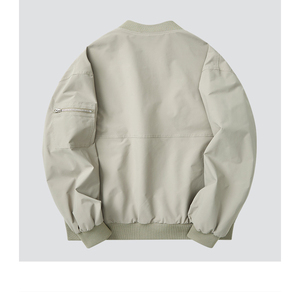 Blouson Bomber Homme Personnalisable avec Logo Brodé Hiver Écologique Respirant Ample Décontracté Élégant Coupe-Vent Poches Zippées - Product Image 3